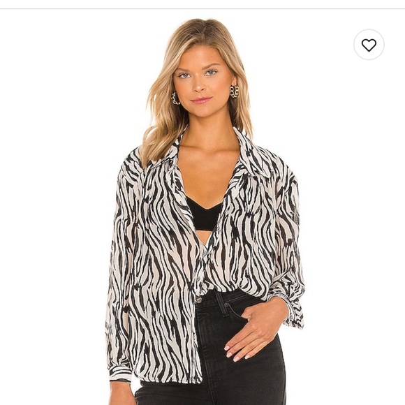 Free people zebra button down - Picture 1 of 4